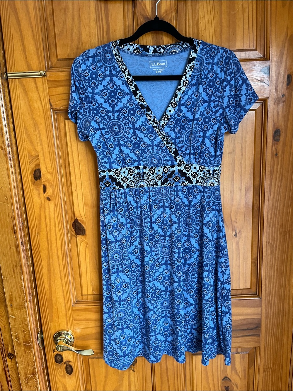 L.L. Bean Blue Short-Sleeve Dress